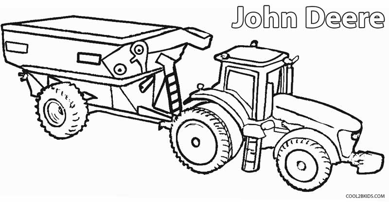 trator John Deere realista para colorir