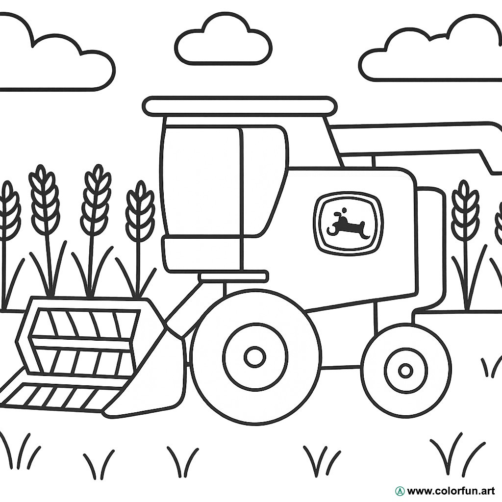 colorir trator John Deere grátis