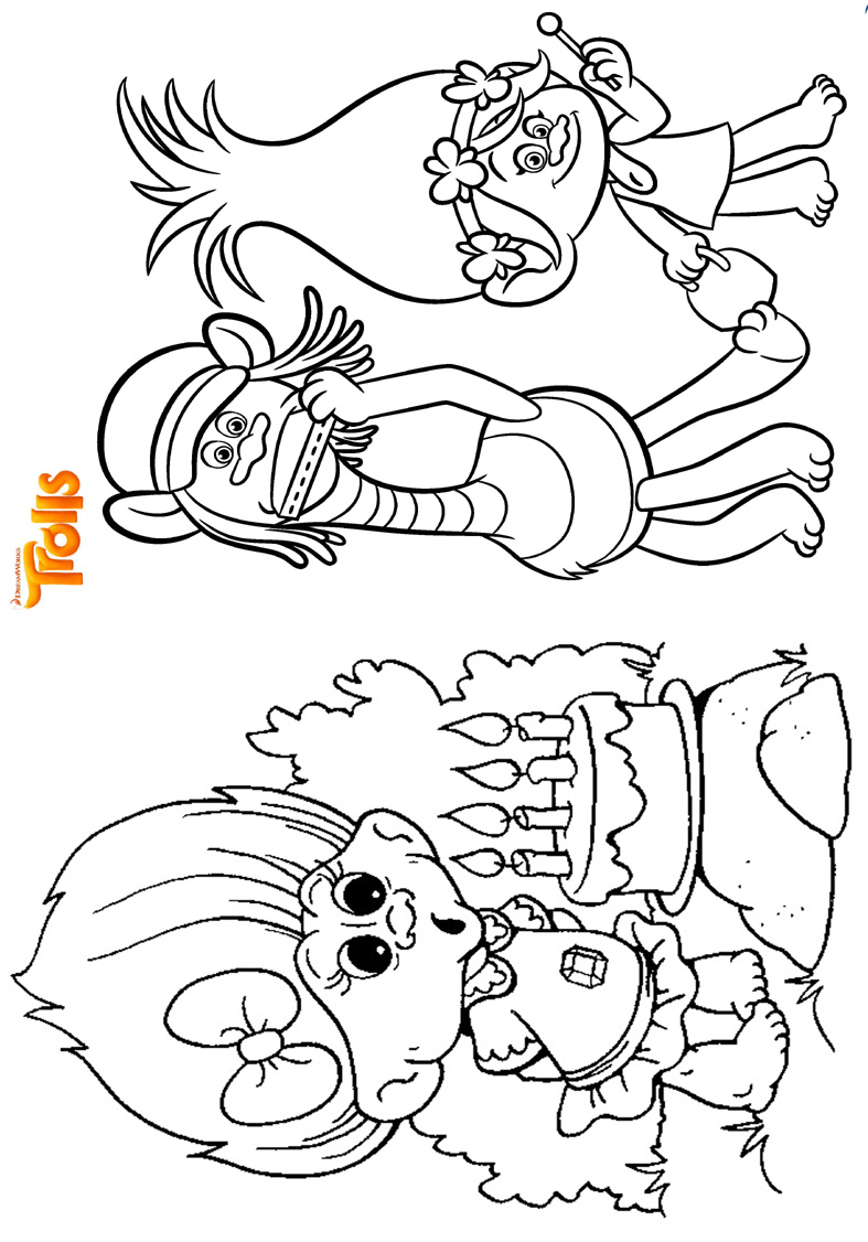 desenho para colorir Trolls 3