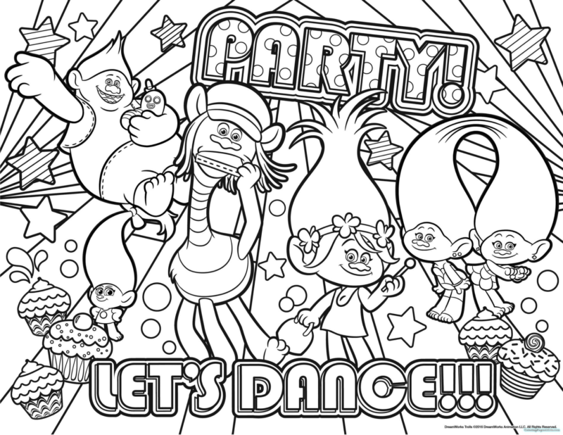 papel para imprimir desenhos Trolls