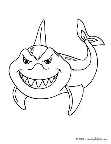 desenho de tubarão cartoon para colorir