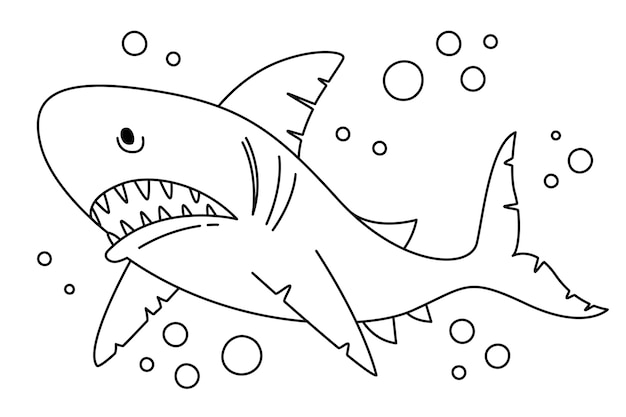 desenho de tubarão martelo para colorir