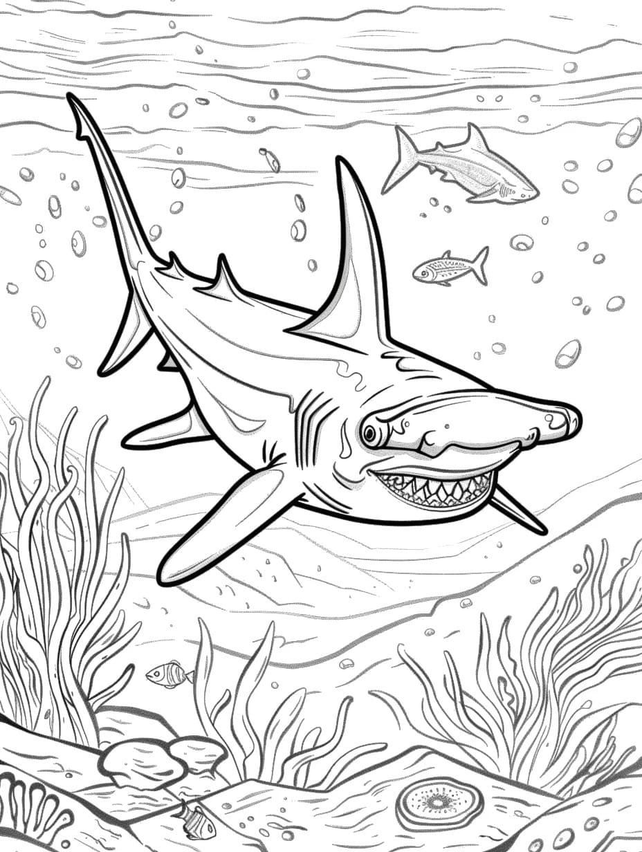 desenho de tubarão branco para colorir