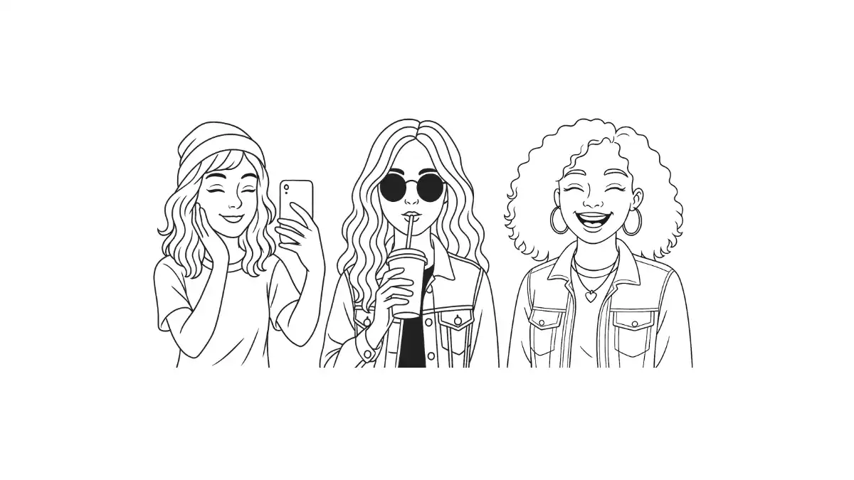 desenho kawaii bff para colorir