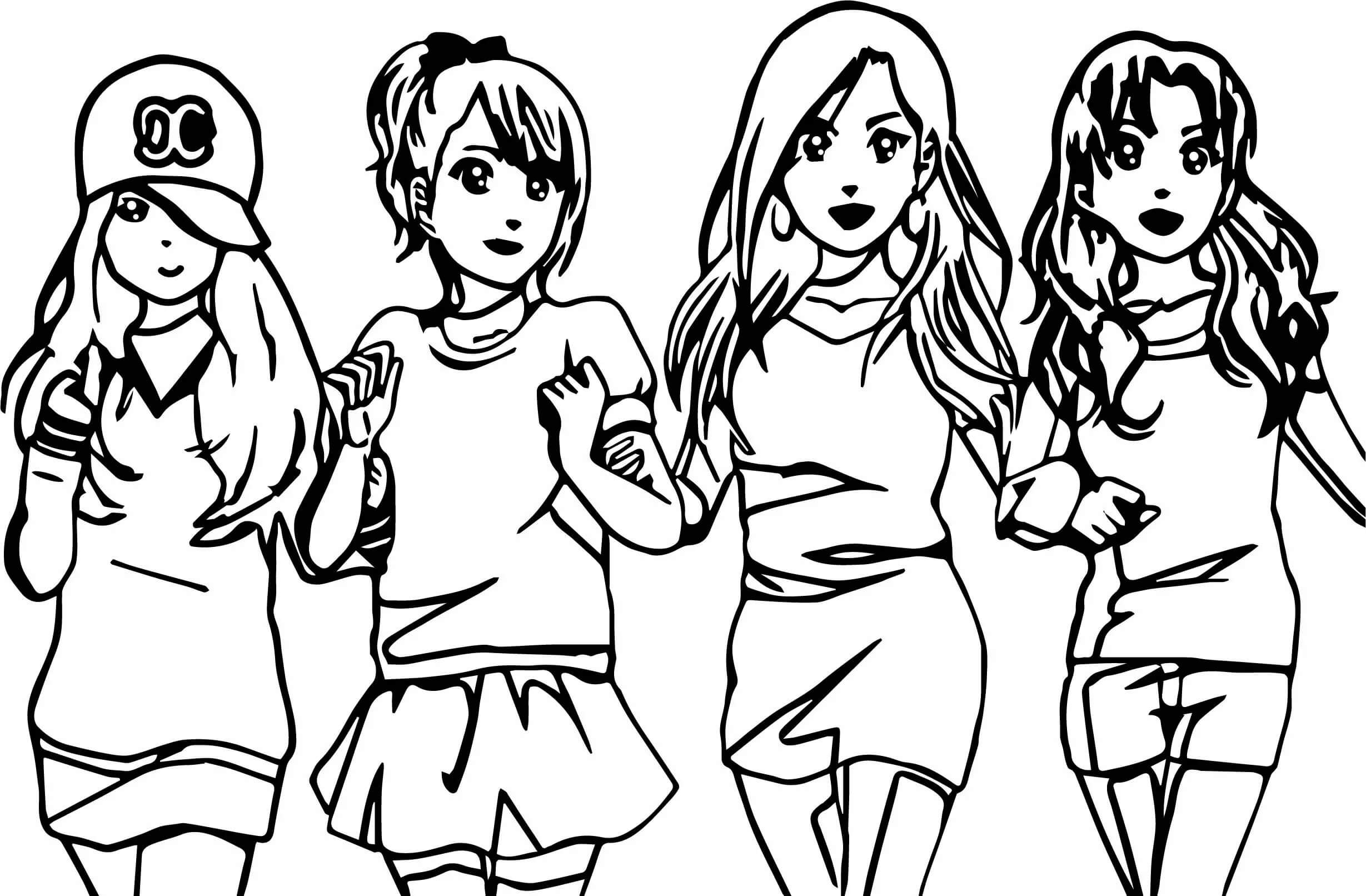 desenho kawaii bff para colorir