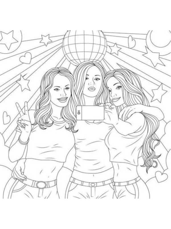 desenhos de duas amigas para colorir