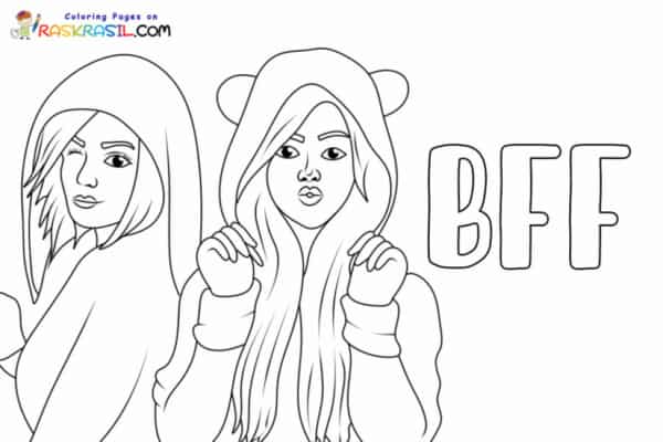 desenhos de grupo de amigas para colorir