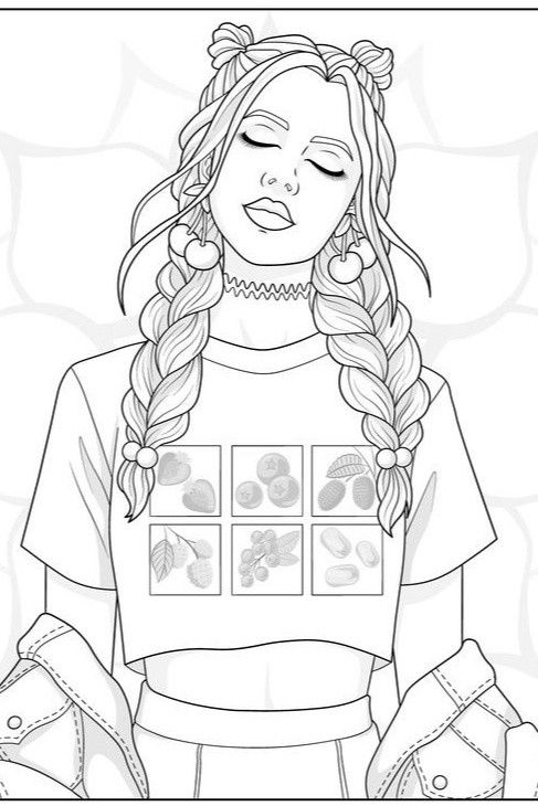 desenhos tumblr kawaii para colorir