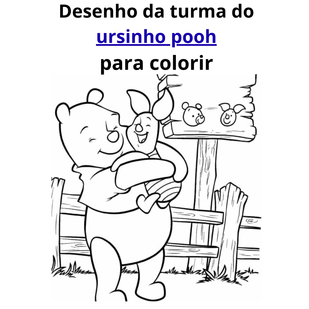 pooh com pote de mel para colorir