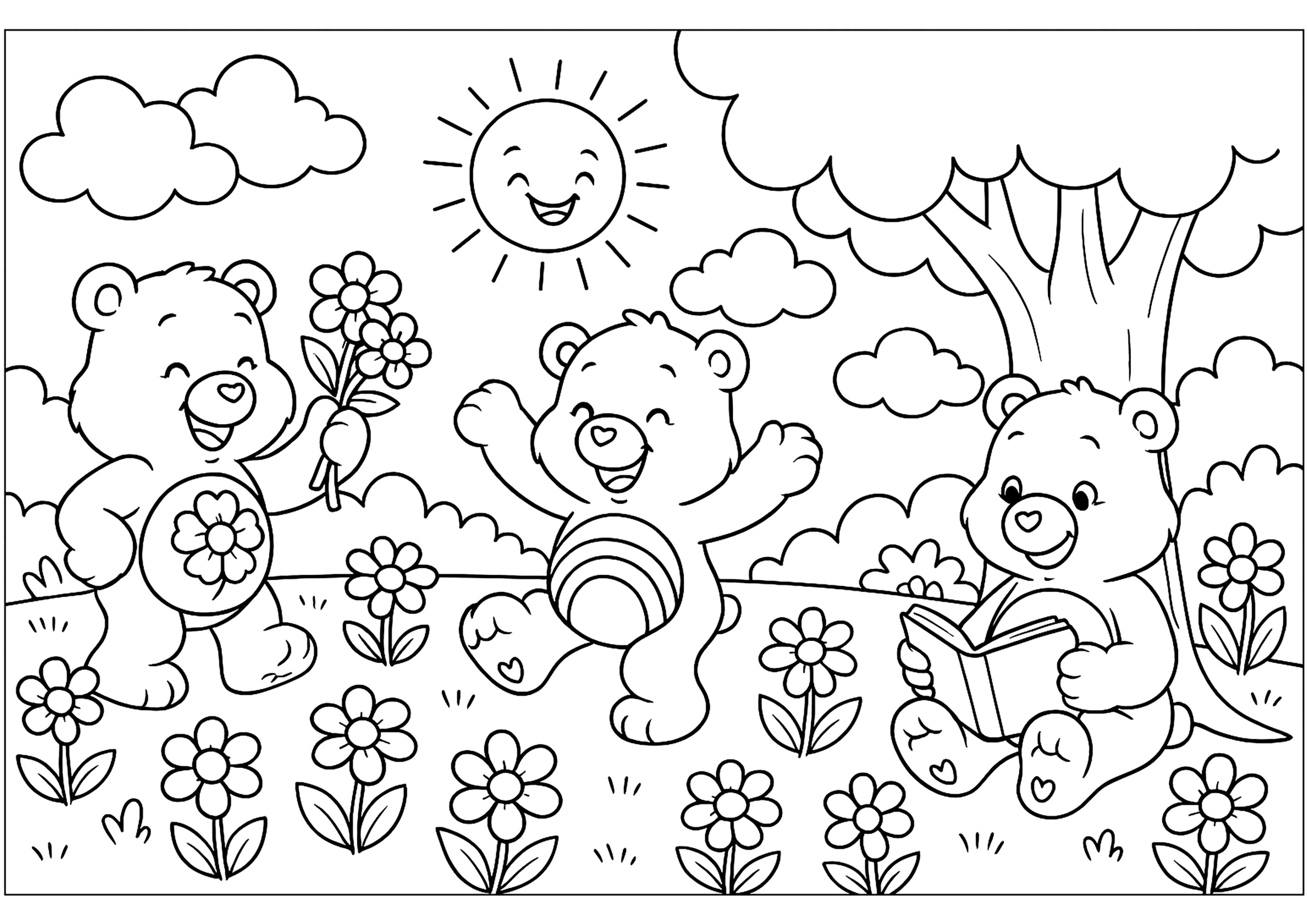 ursinhos carinhosos para pintar