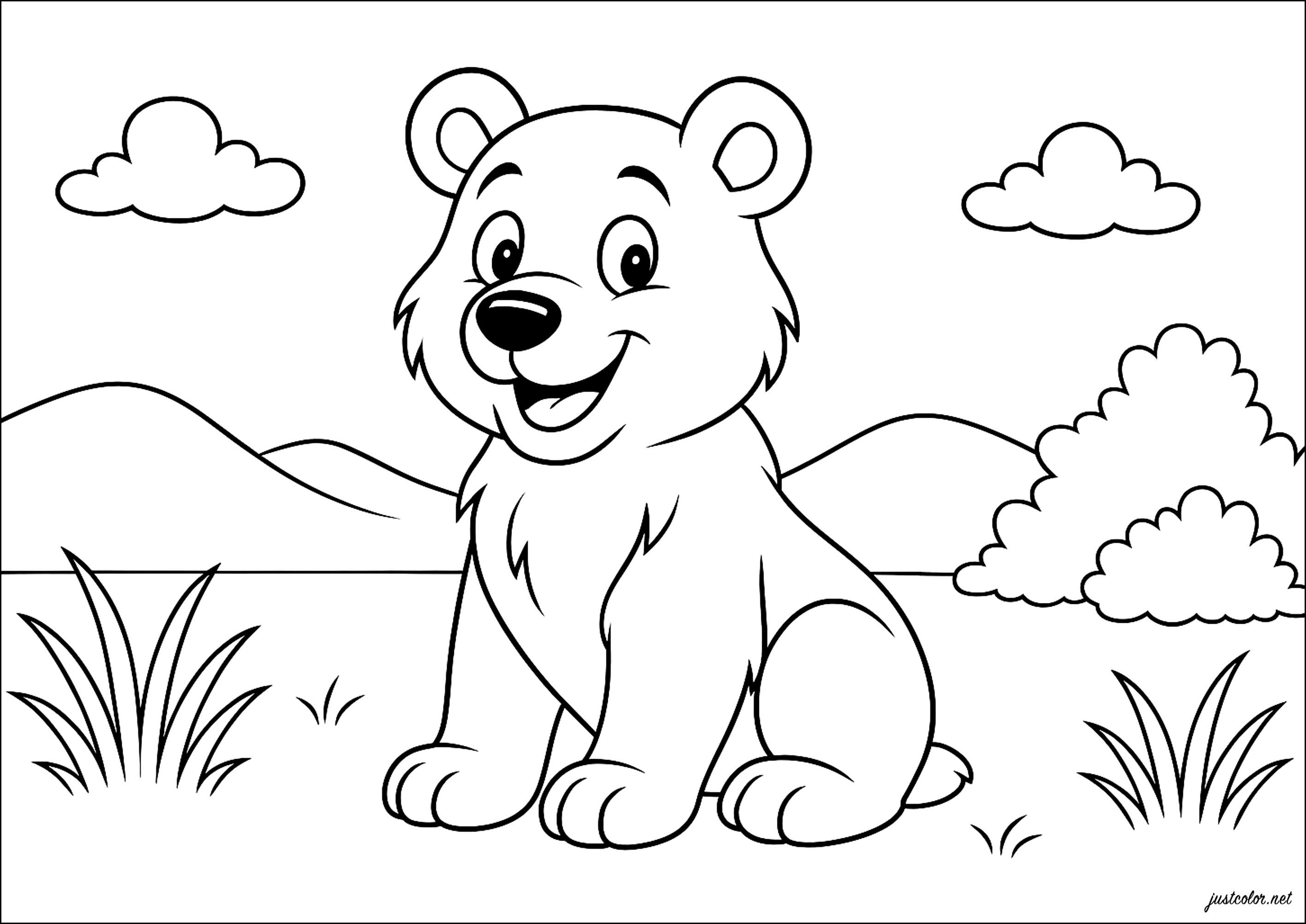 desenho de urso preto para colorir