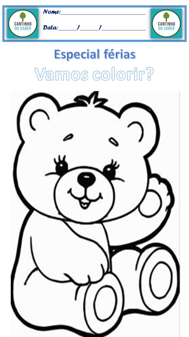 vídeo de desenho de urso para colorir