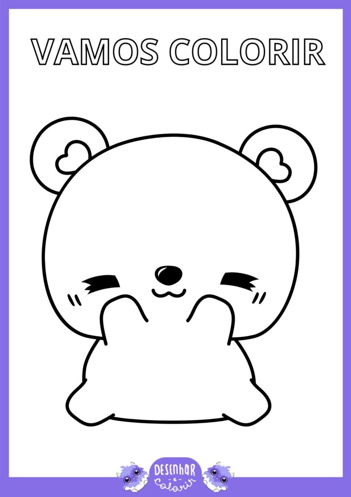 desenho de urso em aquarela para colorir