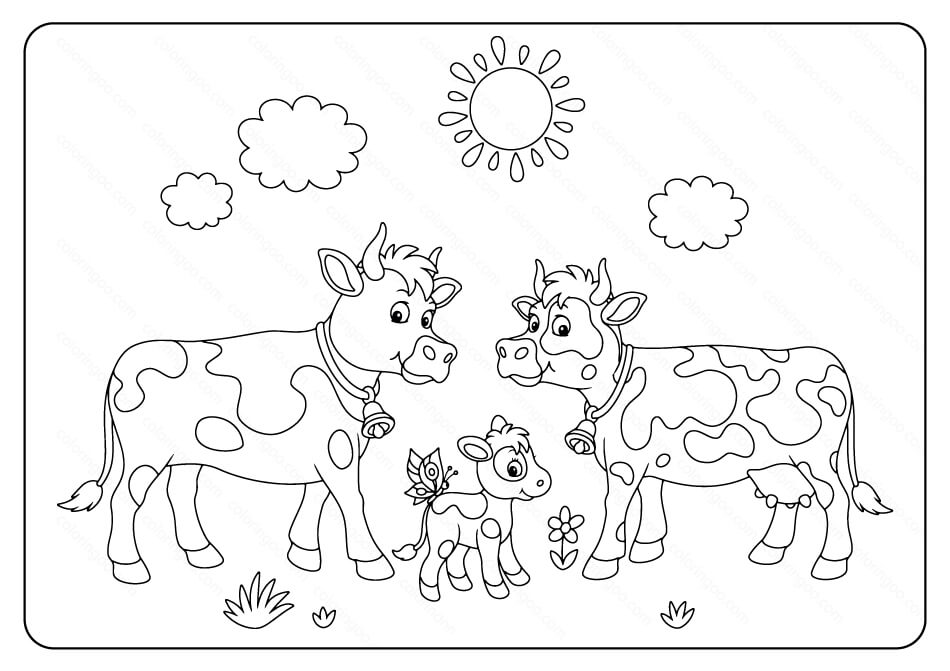 atividade de colorir vaca