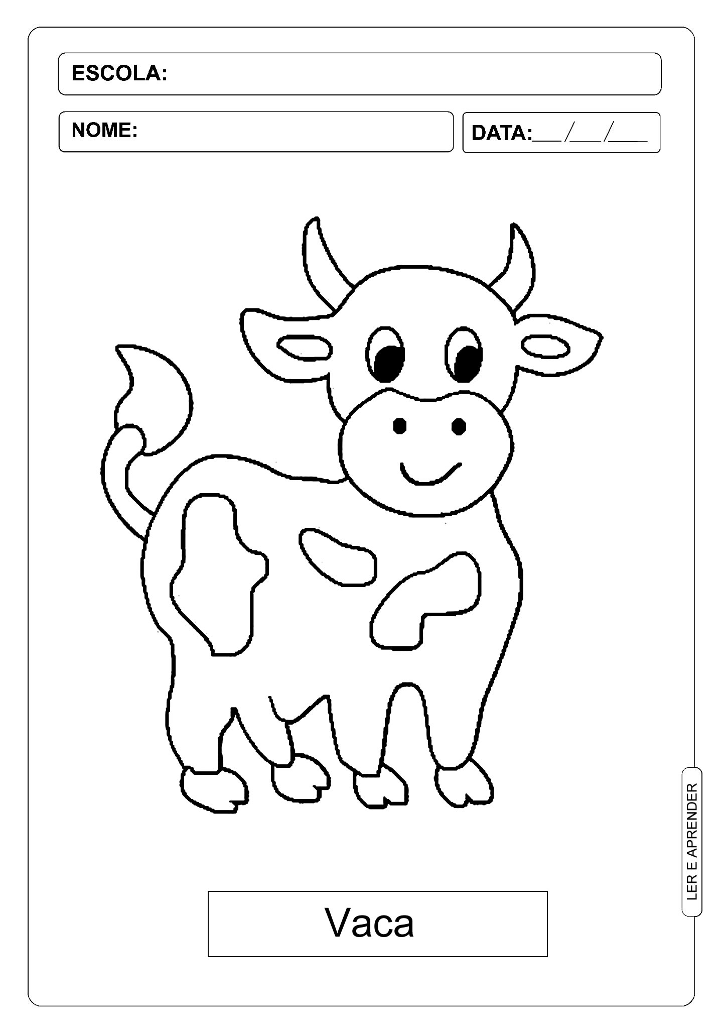 desenho de fazenda com vacas para colorir