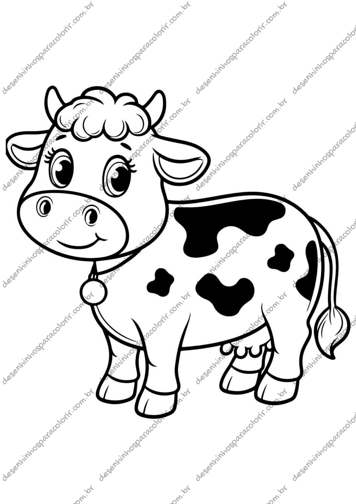 atividade de colorir vaca