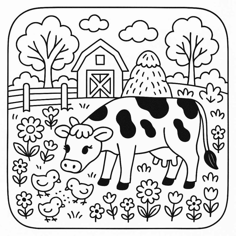 vaca holandesa para colorir