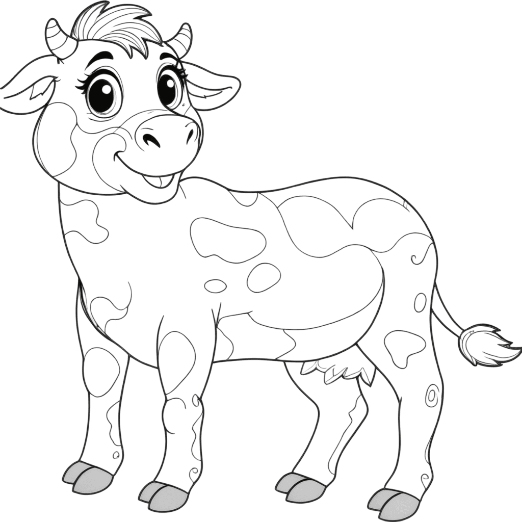 vaca pintada para colorir
