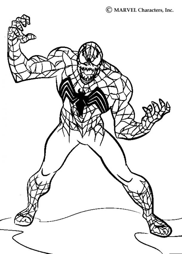 venom e homem aranha para colorir