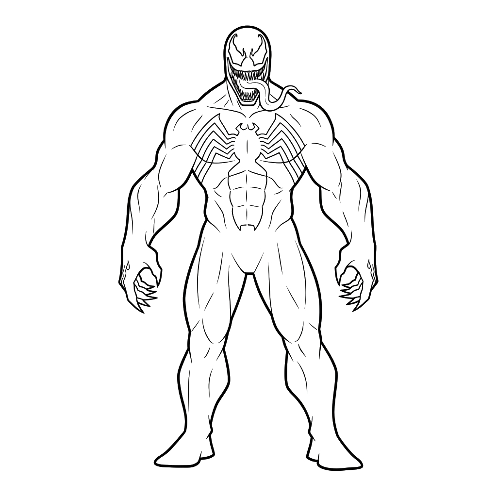 desenho venom detalhado