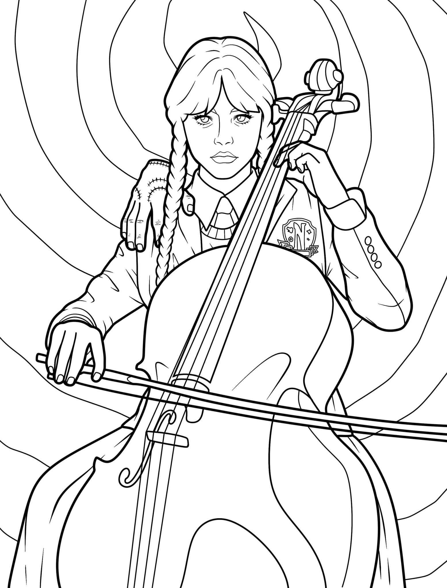 desenho da wandinha para imprimir
