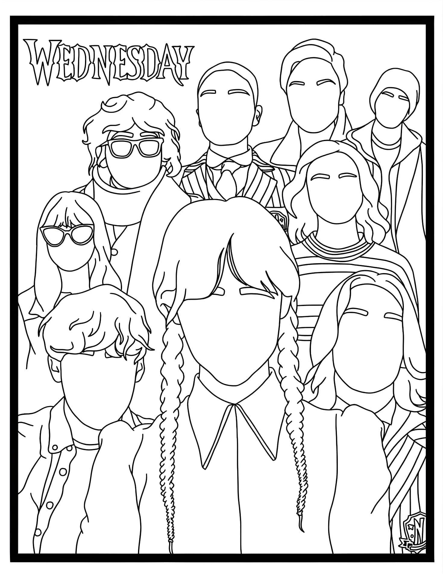 desenhos da wandinha addams para colorir