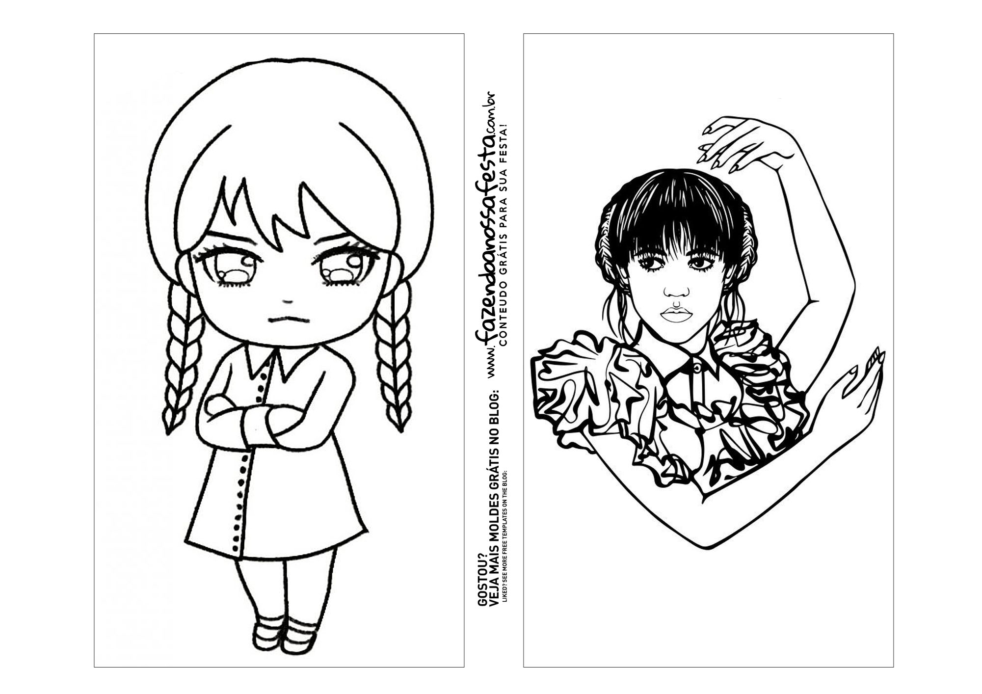desenho da familia addams para colorir