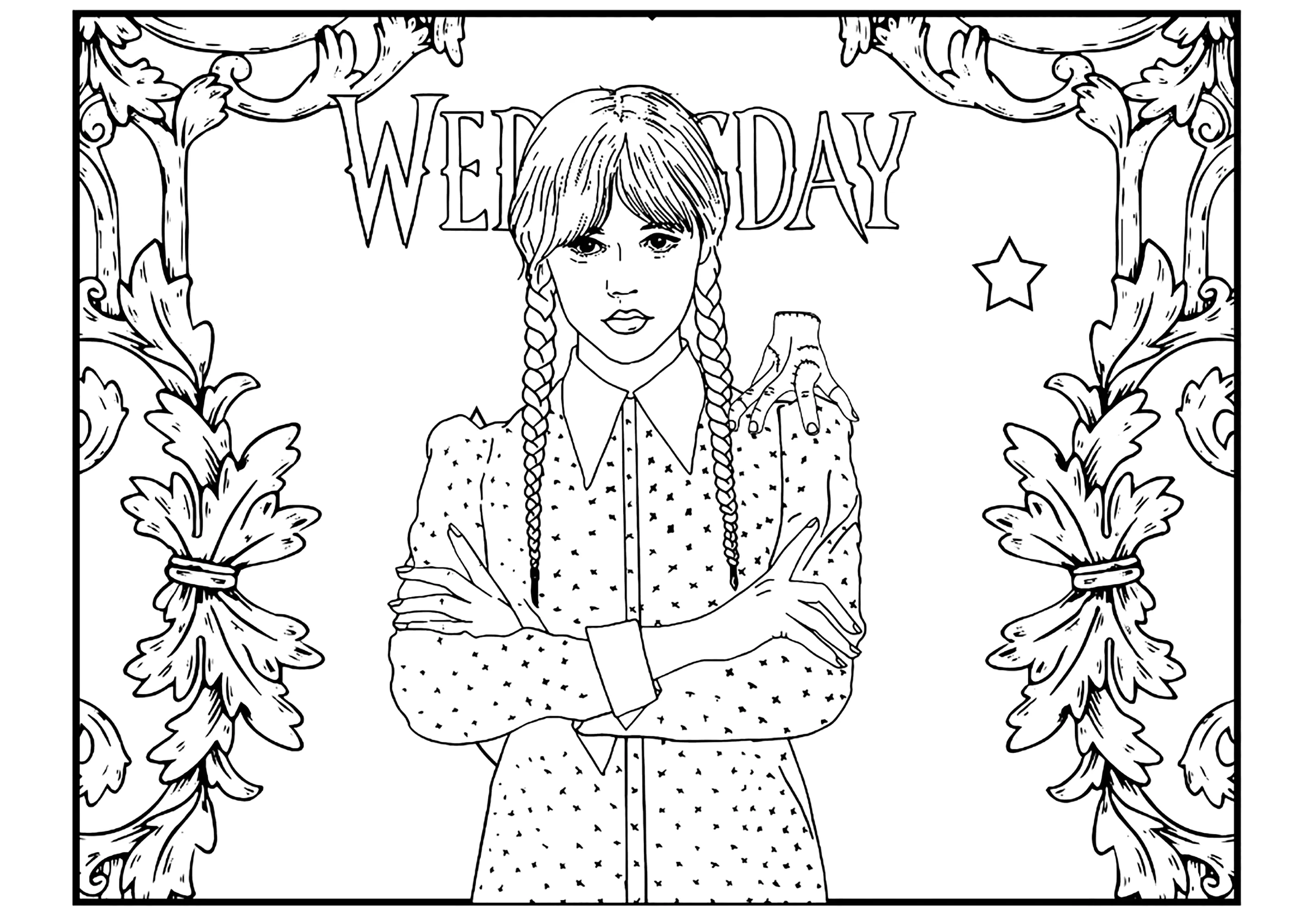 wandinha coloring pages