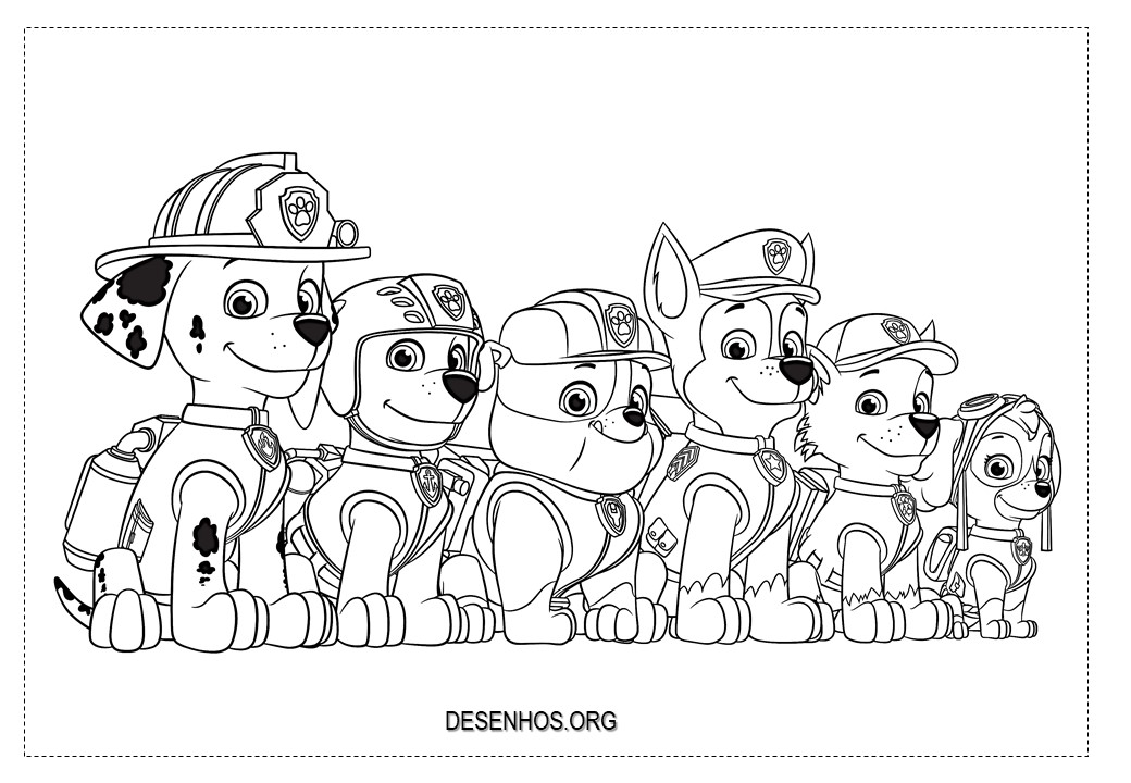 Atividades de colorir da Patrulha Canina para cada personagem