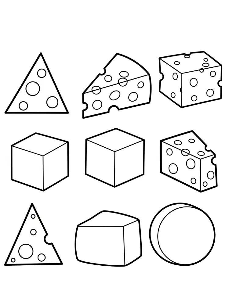 Atividades Criativas: Desenhos de Queijo com Ratinhos para Crianças