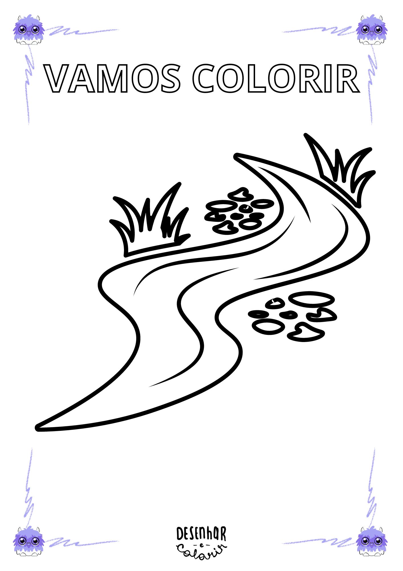 desenho rio para colorir