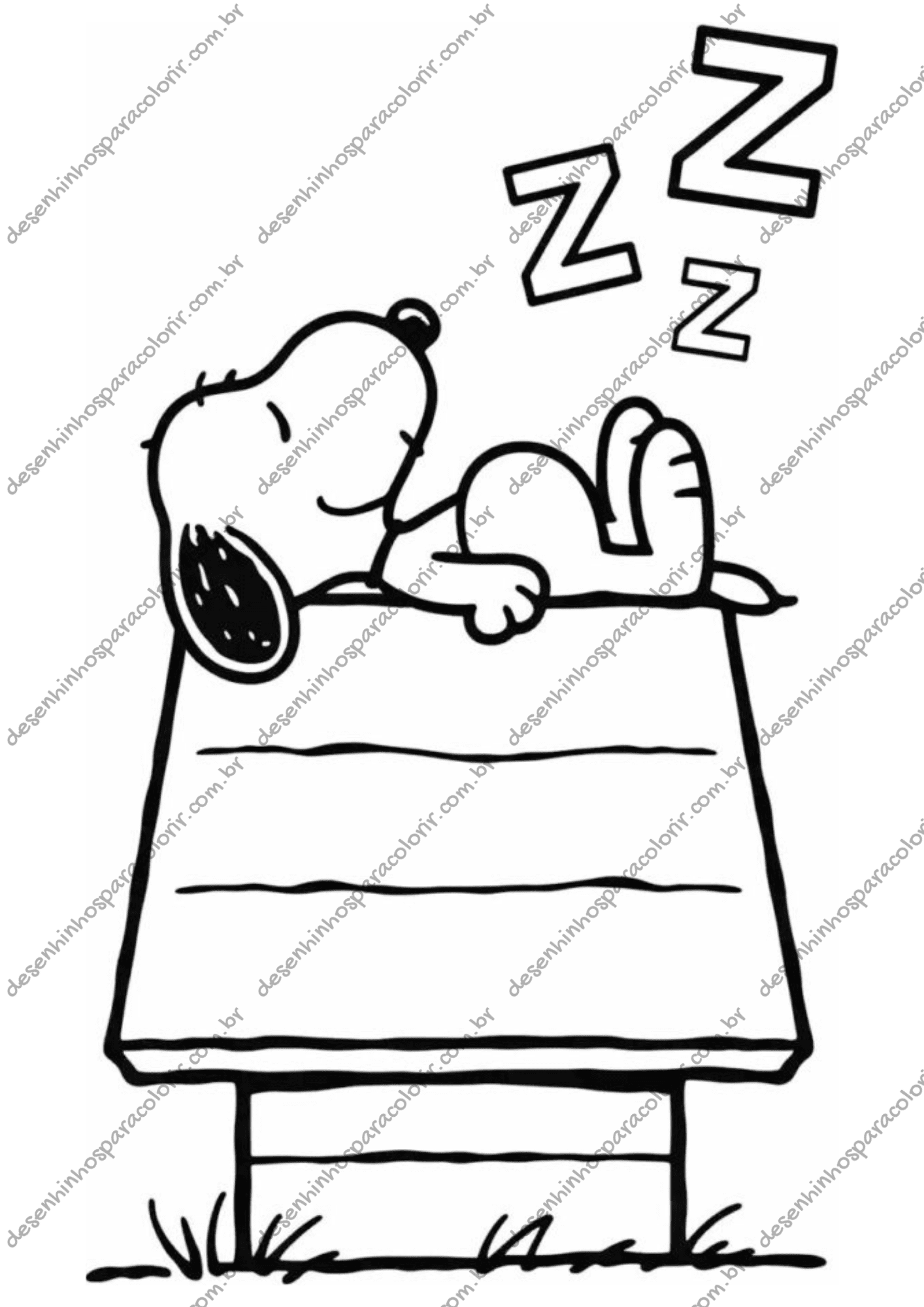 desenho snoopy para colorir