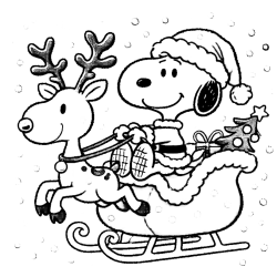 Desenhos de Snoopy para Colorir em Datas Comemorativas: Natal