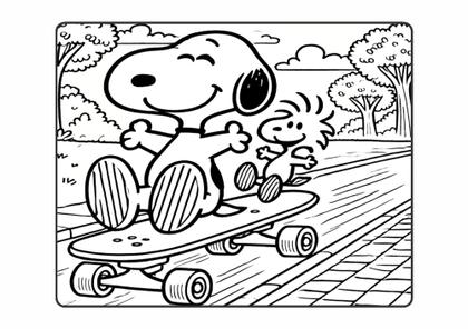 Os Melhores Desenhos do Snoopy Acampando para Imprimir e Colorir