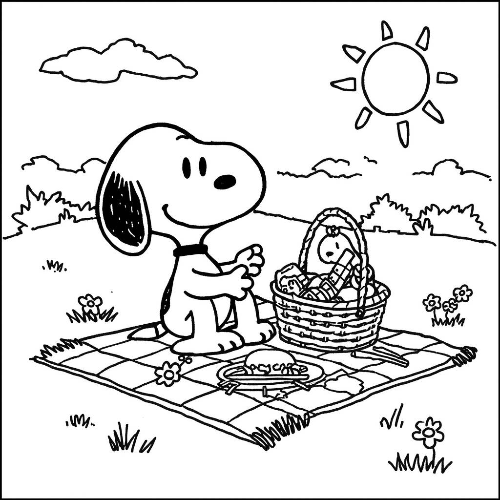 Desenhos de Snoopy para Colorir em Datas Comemorativas: Natal