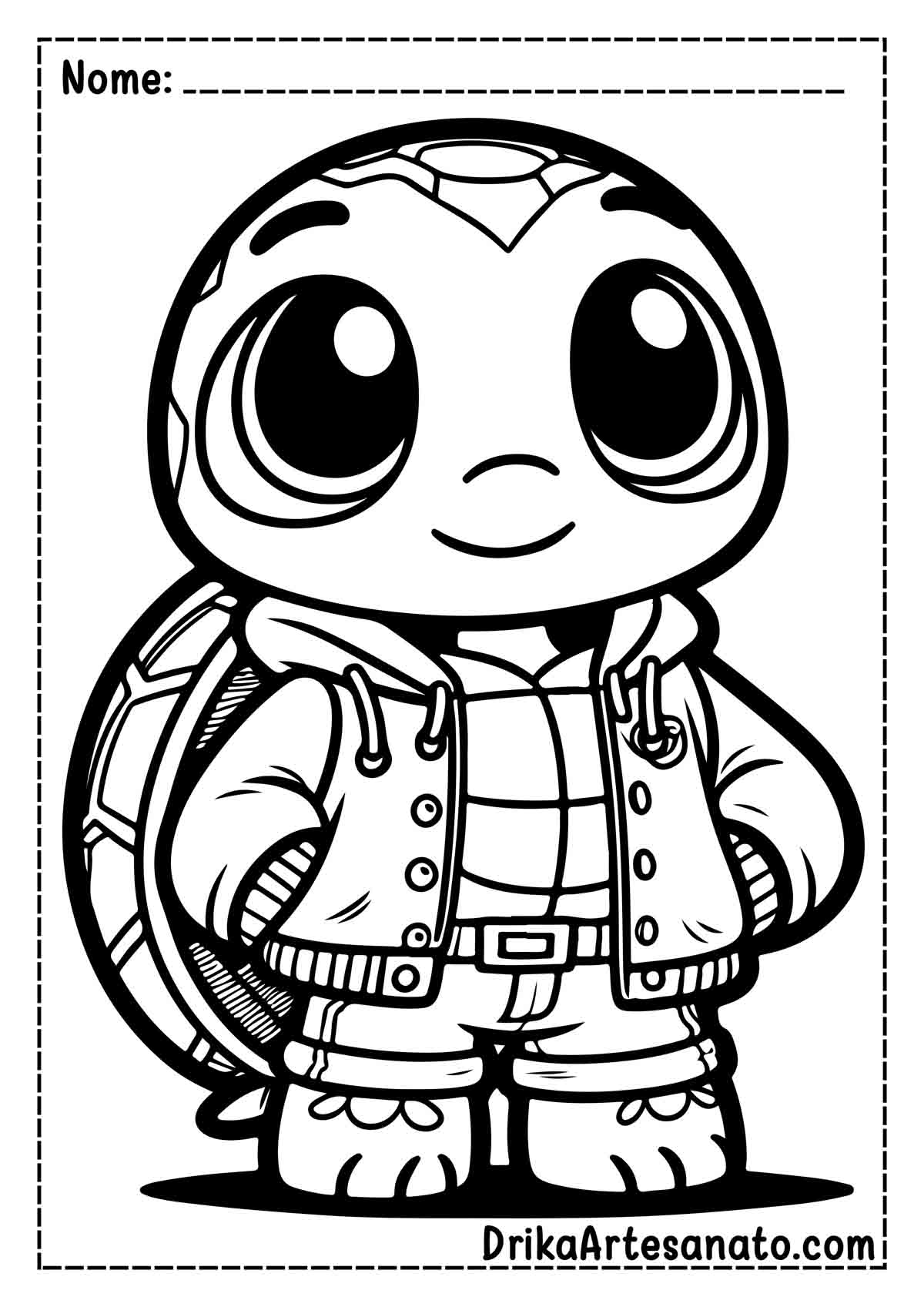 A história e os personagens das Tartarugas Ninja para colorir