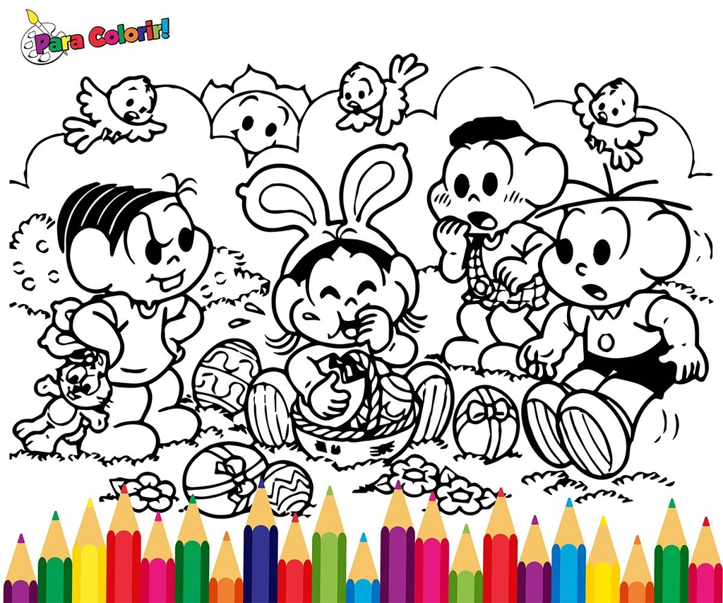 desenho turma da mônica para colorir