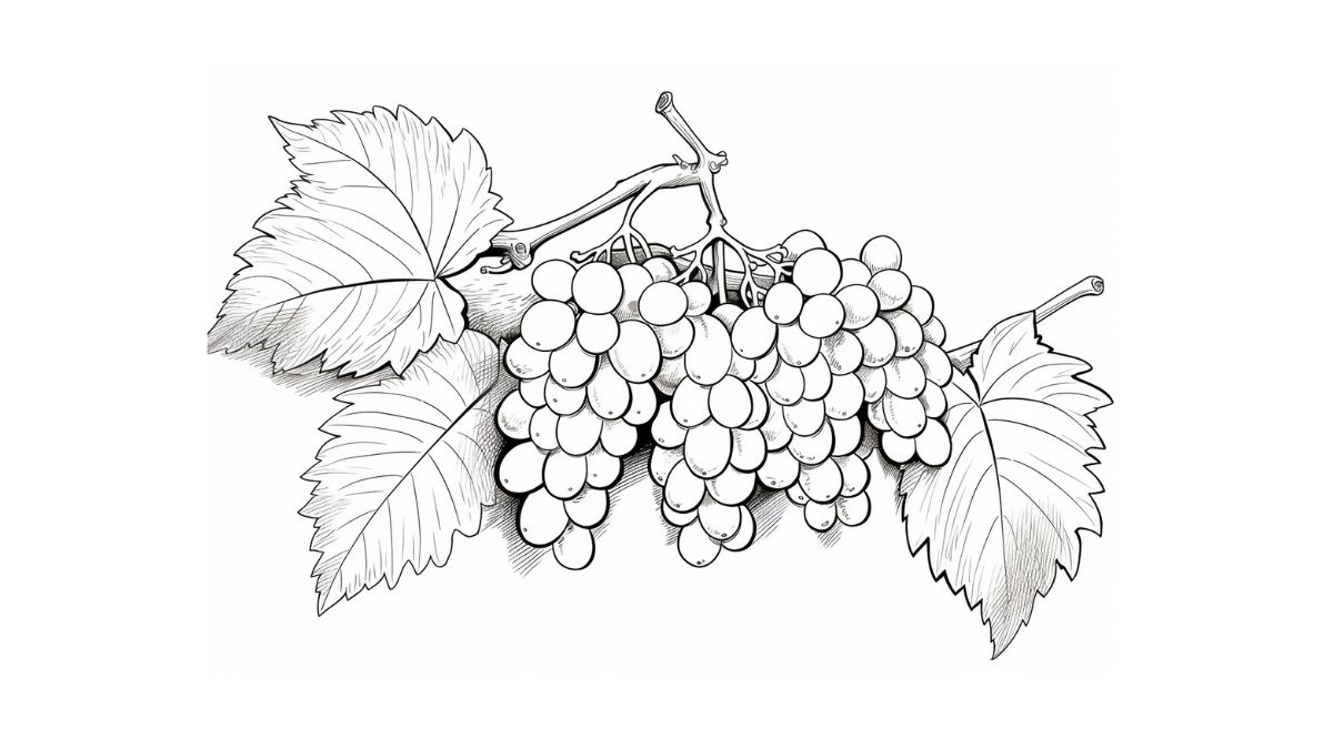 desenho uva para colorir