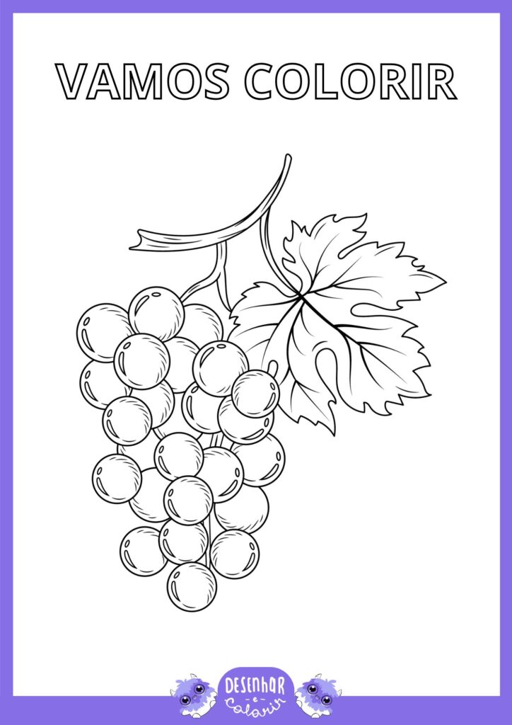 Desenhos de Frutas para Colorir: Além da Uva