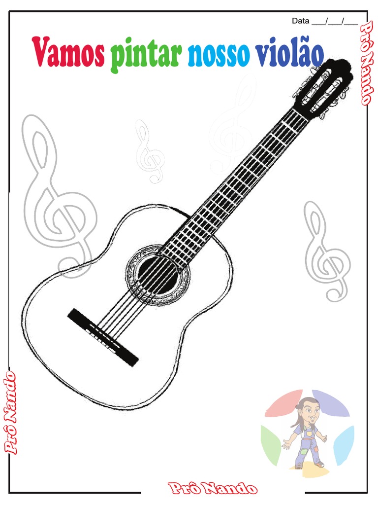 Desenhos de instrumentos musicais para colorir: Além do violão