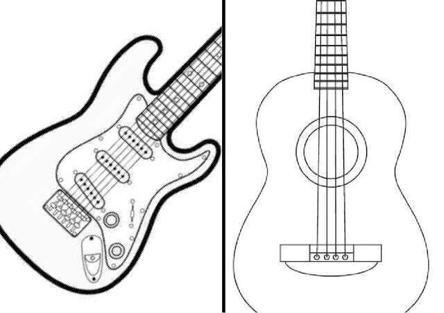 desenho violão para colorir