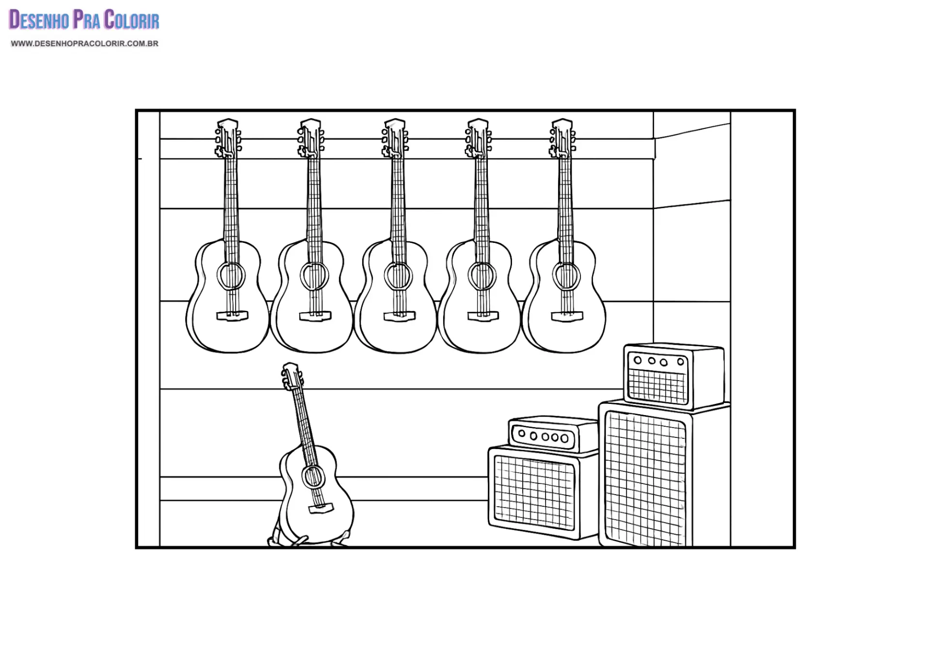 desenho violão para colorir