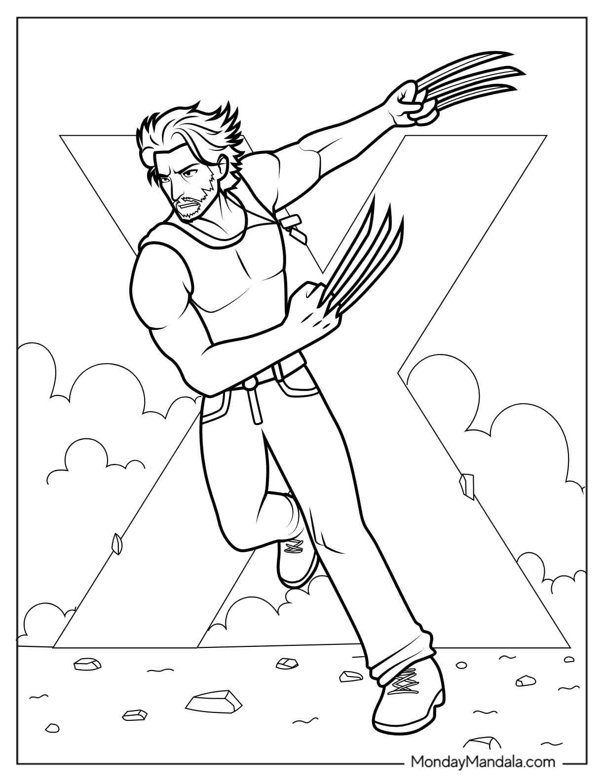 desenho wolverine para colorir