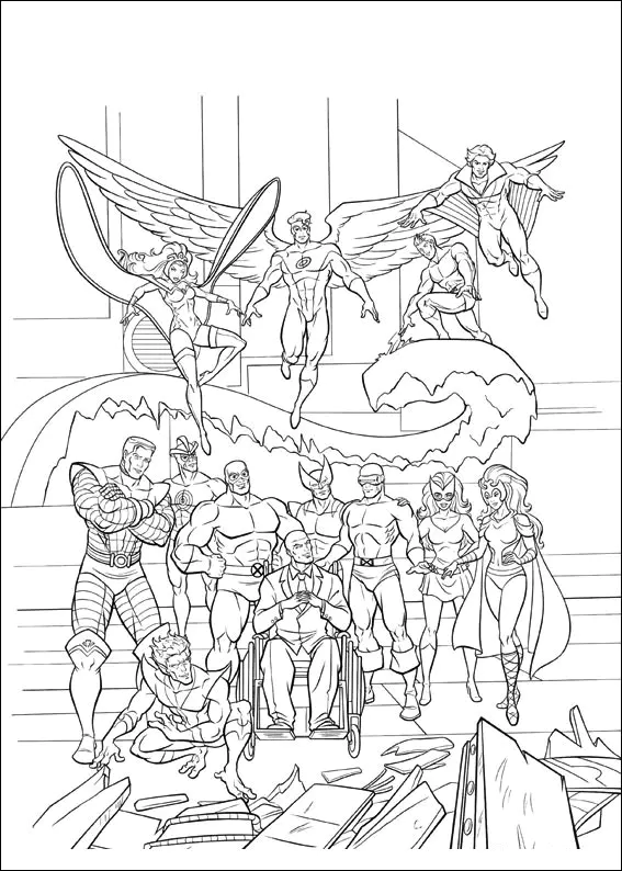 desenho x men para colorir