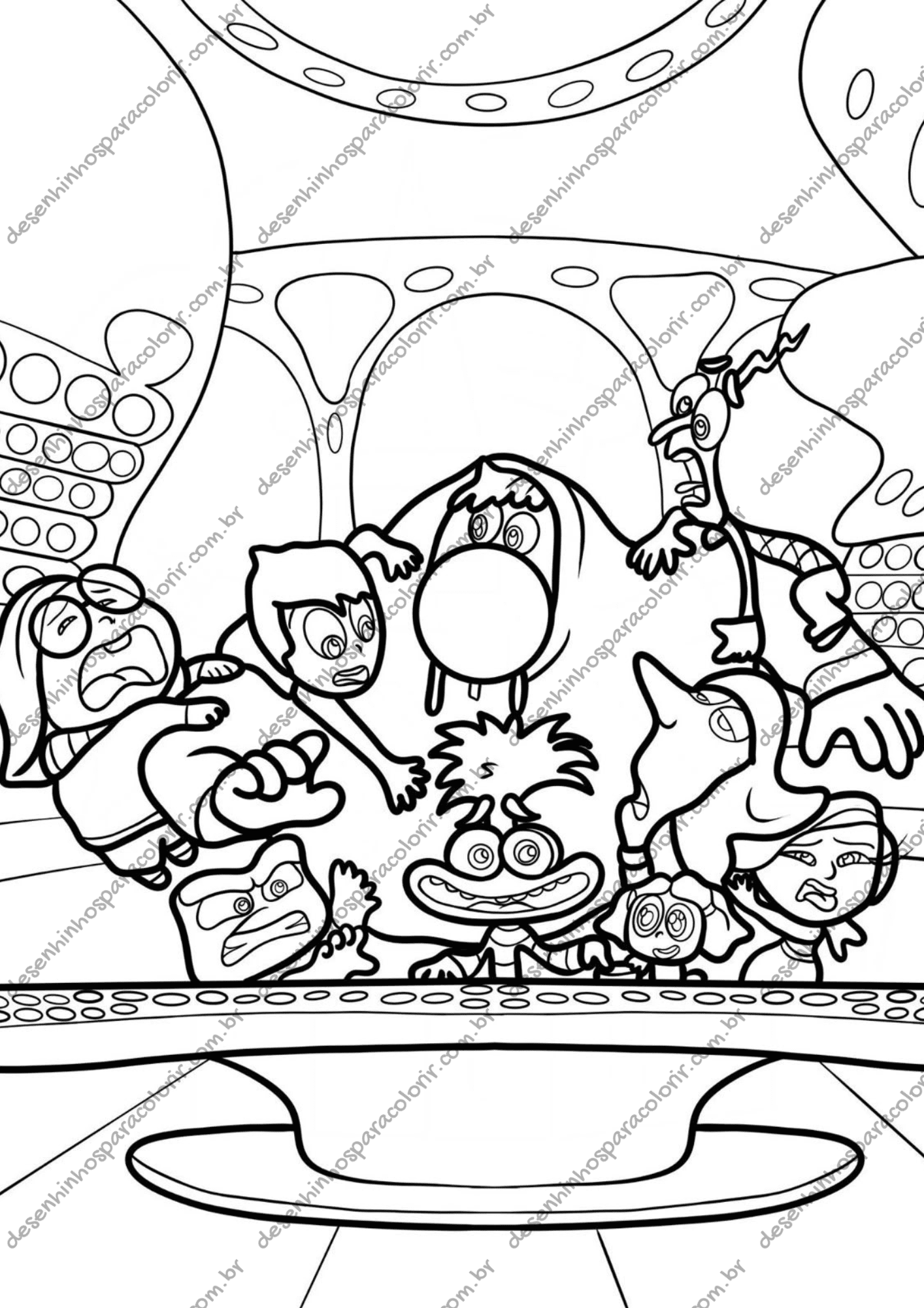 desenho para colorir Divertida Mente 2 Ansiedade