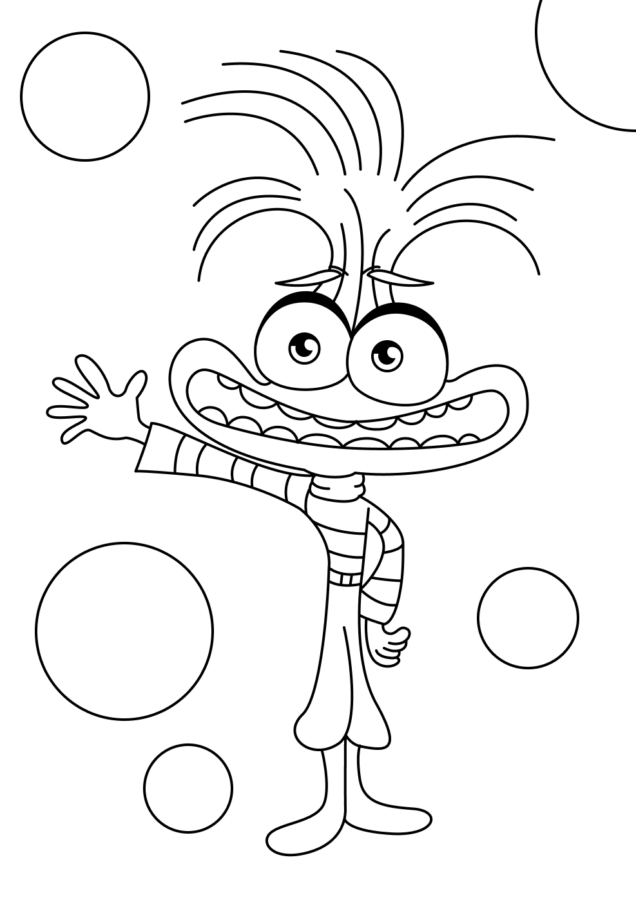 desenho para colorir Divertida Mente 2 Ansiedade