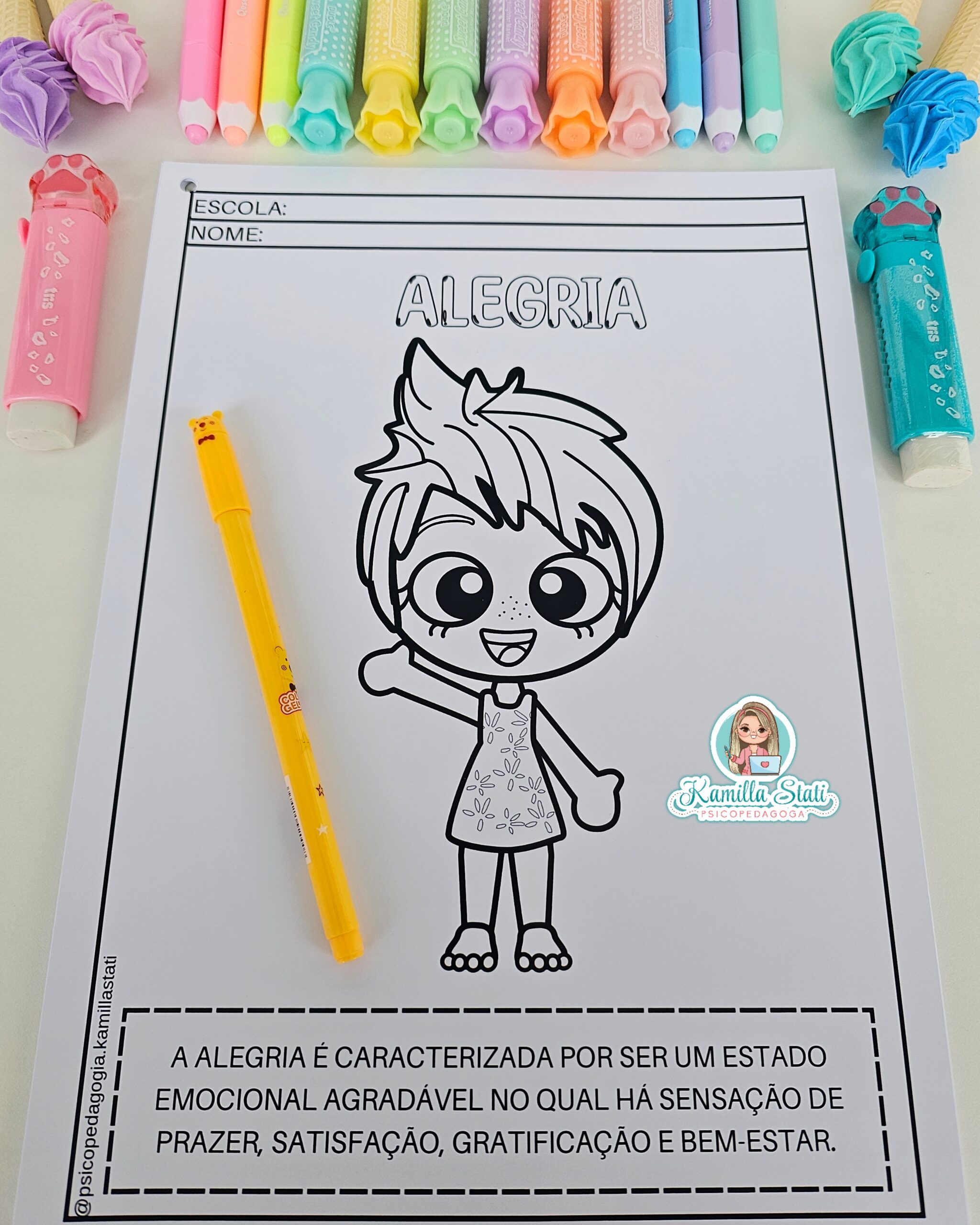 desenhos fáceis Divertida Mente para colorir