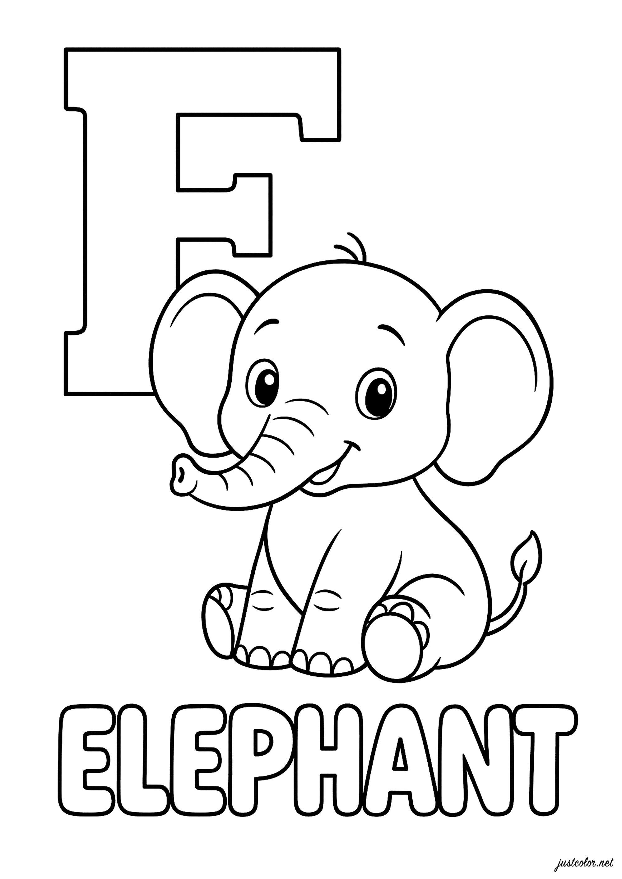 desenho de filhote de elefante para colorir