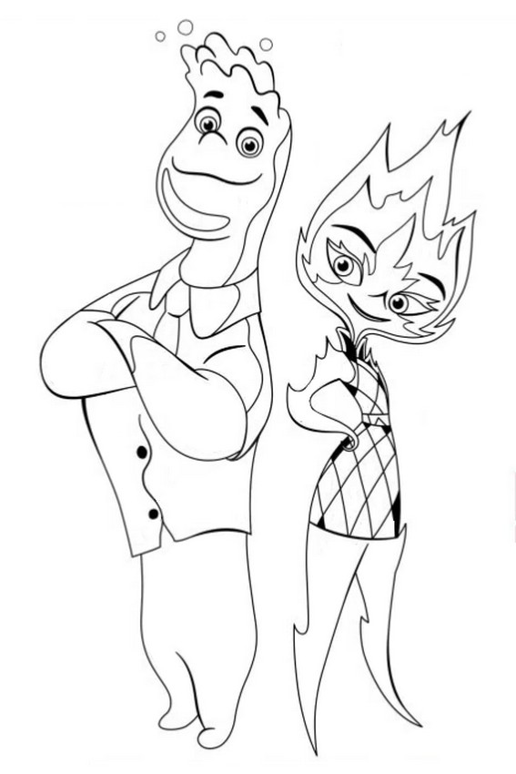 colorir personagens elementos