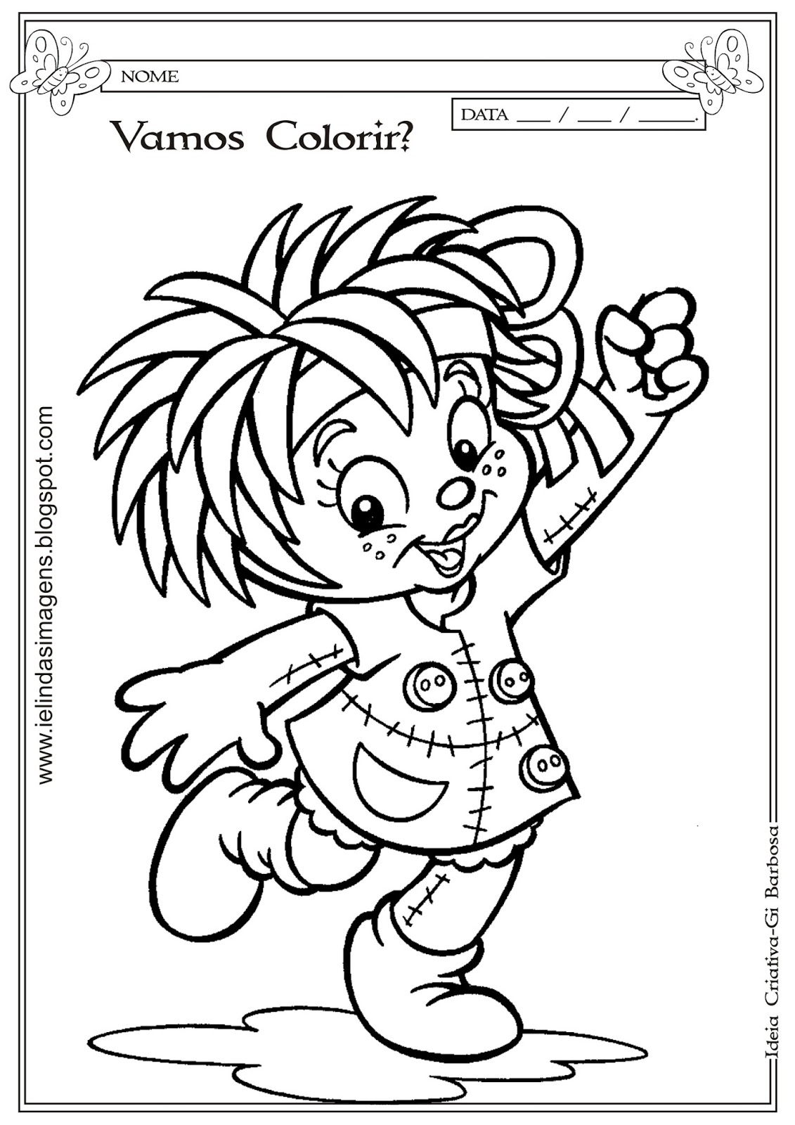 desenho da emilia para colorir e imprimir